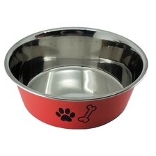 Miska 0,45 l s labkou a kostičkou červená